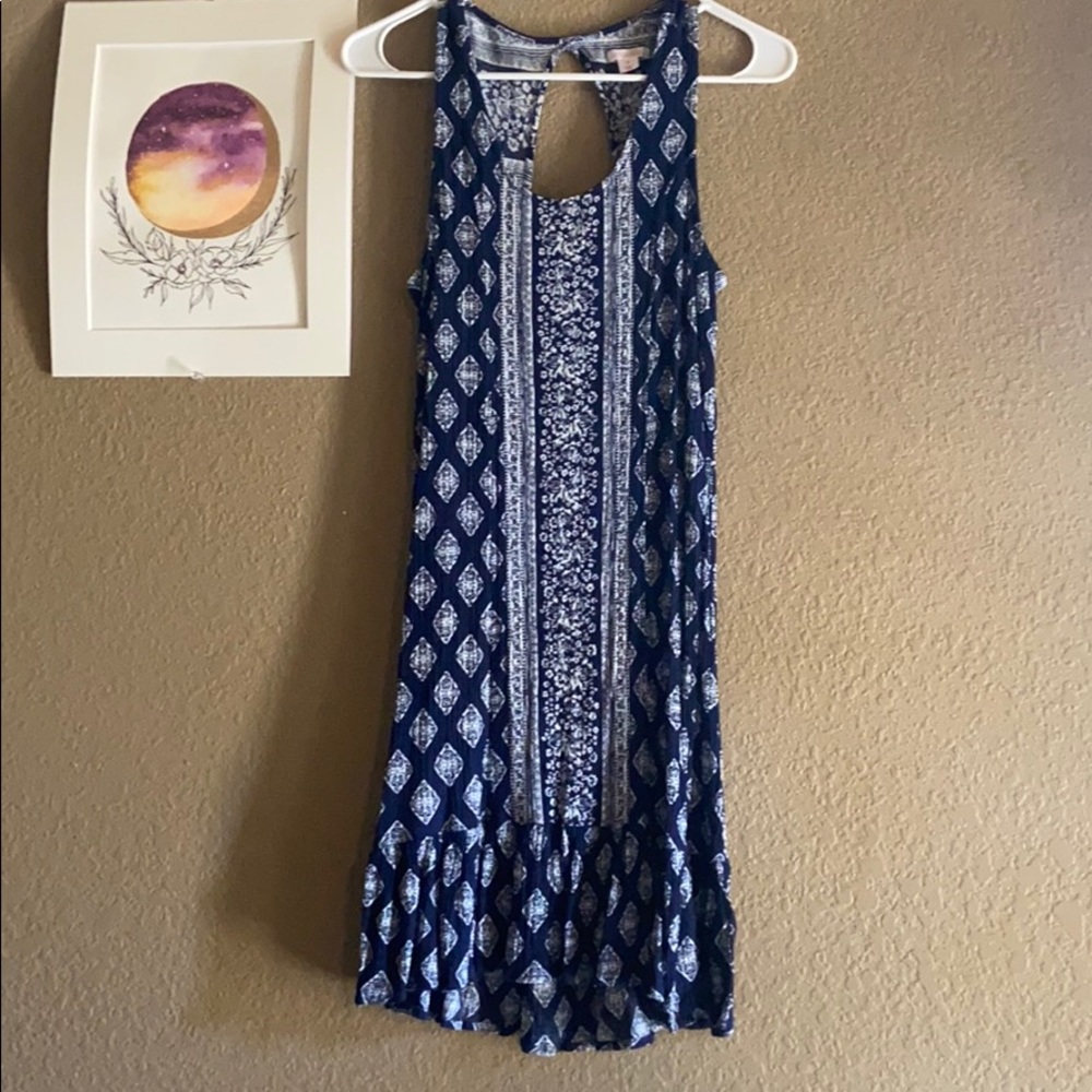 Blue patterned dress